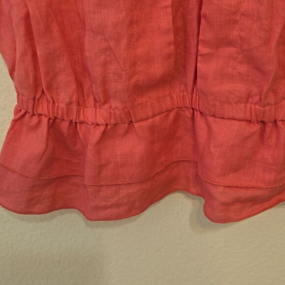 ZOE D. RUFFLE linen top SIZE MEDIUM - Picture 3 of 10